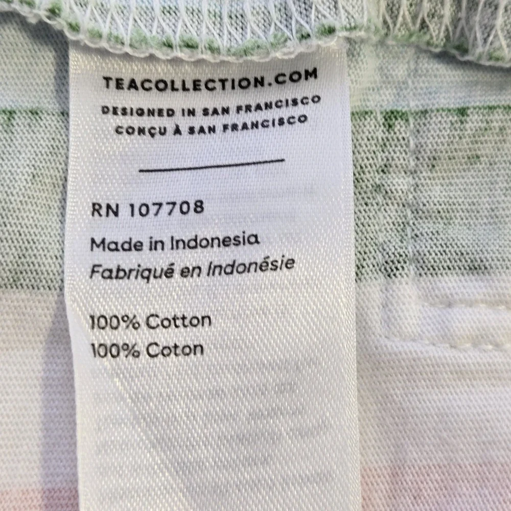 Tea‎ Collection Girls Flutter Sleeve Pocket Dress Size 8 Rainbow Stripes Cotton